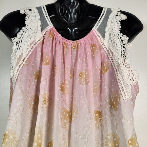ULTRA PINK Dress Womens Large Babydoll Boho Fairycore Feminine Coquette Romantic - Picture 8 of 12
